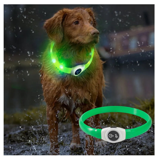New Led Luminous Dog Collar PVC Waterproof , For Large Medium Small Dogs Collar Usb Light Night Safety Pet Glowing Accessories